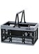 ZHJINGYU Storage Crate Plastic Basket,20L Collapsible Shopping Basket, Plastic Basket for organizing,Foldable Crate with Handles,collapsible Car Basket,for Kitchen,Bathroom,Medicine Grocery (Black)