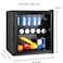 50L Beverage Fridge Mini Cooler with Glass Door, 55W Quiet Compact Drinks Refrigerator Black