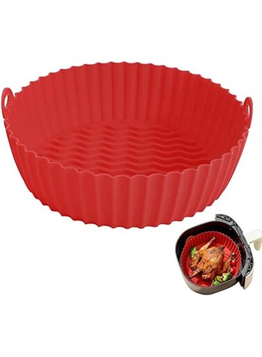 Fryer Silicone Pot,7.5 Inches Food Safe Air Fryers Oven Accessories,Reusable Air Fryers Baking Oven Accessories,Safe Silicone Liners Pot Basket For Round Air Fryer,Easy Cleaning,for Home Kitchen