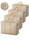 4 Pack Moving Bags,Large Moving Boxes with Zippers And Handles,Moving Supplies with Lids,Heavy Duty Totes For Storage Bags For Space Saving,Fold Flat,Moving And Storing,90*57*26CM,Brown Polka Pots
