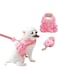 Dog Flower Harness Walking Vest, Dog Dress Harness with Leash, Pet Floral Outfit Harness Spring Summer Autumn Winter Halloween, Escape Proof Outdoor Puppy Princess Skirt for Dogs (Pink, L)
