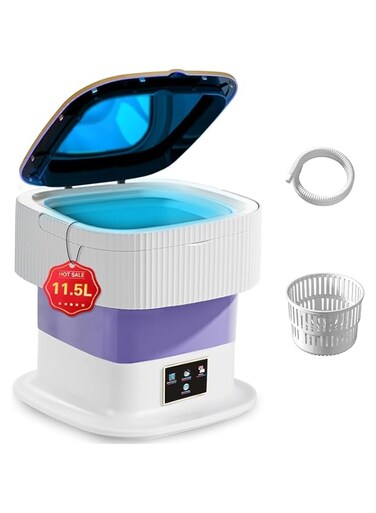 CENXI Mini Washing Machine, 11.5L Upgraded Large Capacity small washing machine, Portable washer suitable for socks, underwear and small clothes, Small washing machine for apartments
