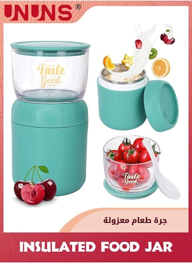 Insulated Food Jar,11 oz+14.5 oz Stainless Steel Vacuum Food Leak Proof Wide Mouth Soup With Spoon,Lunch Containers For Hot And Cold Food