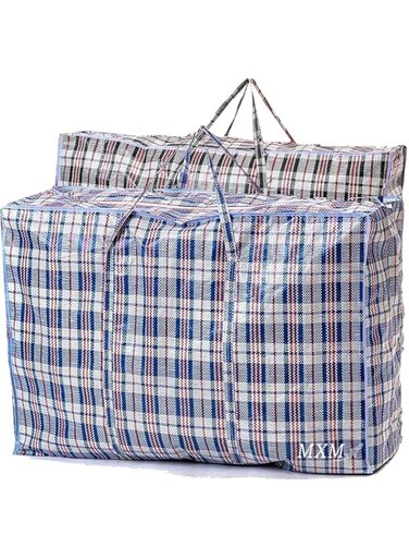 MXM Storage Laundry Moving Bags 2 Packs Size: X-Large, Multipurpose Carry On Shopping Bag with Zipper &amp; Handle, Reusable Heavy Duty Nylon Closet Clothes Baskets (X-Large)