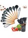 12Pcs Silicone Spatula Set Silicone Cooking Utensil Set Silicone Kitchen Utensil Set Wooden Handles Utensils Tool for Nonstick Cookware Rubber Spatula Set Heat-Resistant Spatula