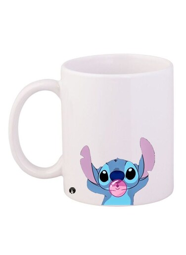 Stitch Printed Coffee Mug White/Blue/Purple