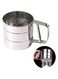 BHjoybeauty Baking Stainless Steel Shaker Sieve Cup Mesh Crank Flour Sifter with Measuring Scale Mark for Flour Icing Sugar