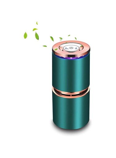 NALACAL Mini Air Purifier, USB Air Purifiers for Car Office Desk Small Room, Super Quiet with LED Night Light, No Adapter, for Smokers Pollen Pets Dust Odors in Office Car, Desktop Air Cleaner(Green)