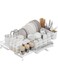 Beauenty Dish Drying Rack, Large Expandable Kitchen Dish Rack with Drainboard, Adjustable Spout Detachable Dish Drying stand with Utensil Holder Knife Slots (White)