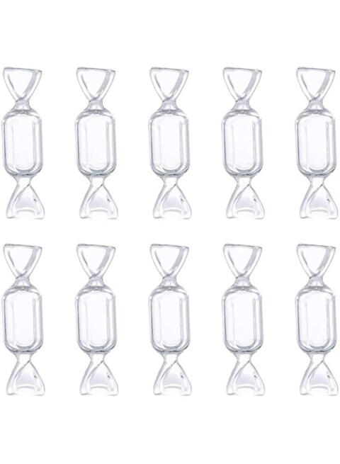 Oasisgalore Clear Plastic Candy Shaped Jewelry Case Bead Storage Containers for Storage of Small Items, Jewelry, Pills, Beads Art DIY Crafts Jewelry Party Accessories (Clear 10pcs)