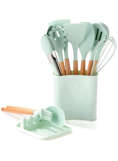 12-piece Silicone Kitchen Utensils Set, Non-stick Cookware Is Heat-resistant, BPA-free, Stirring Kitchen Tool Set