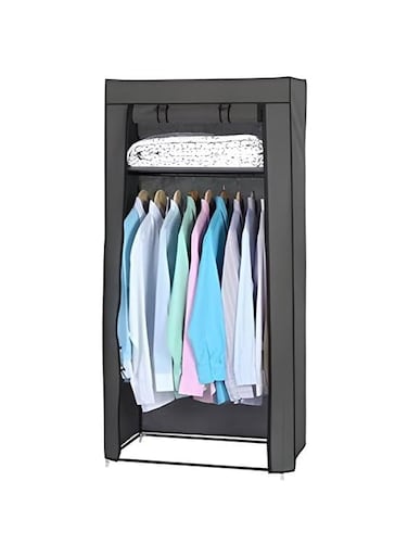 Fitto Portable Closet Wardrobe/Simple Covered Closet Garment Organizer with Hanging Rack, Size: 55x45x148cm