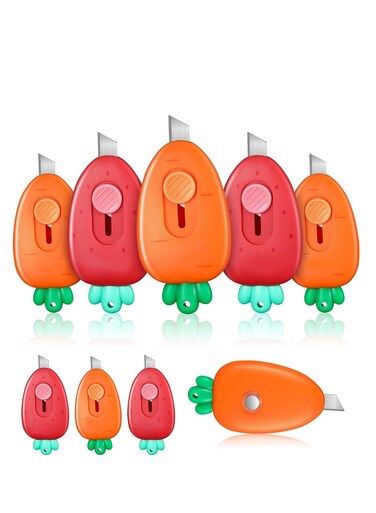 Pieces Mini Retractable Utility Knife Cute Box Cutter Mini Box Cutter Retractable Magnetic Cartoon Cute Box Opener