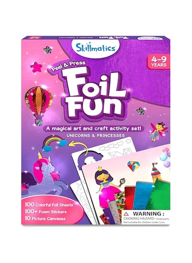 Skillmatics Art &amp; Craft Activity - Foil Fun Unicorns &amp; Princesses, No Mess Art for Kids, Craft Kits &amp; Supplies, DIY Creative Activity, Gifts for Girls &amp; Boys Ages 4, 5, 6, 7, 8, 9, Travel Toys