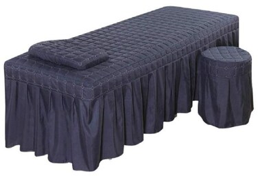 190x80cm Bedskirt Solid Beauty Salon Massage Table Bed Sheet Bedspread Massage Sheet SPA Bed Full Cover with Skirt (Color : Blue)