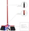 Vileda Standard Indoor Floor Broom with Stick, All Types Of Floors, Perfect Corner Cleaning, Lightweight, Red &amp; Black, 30 x 5 x 140 Cm