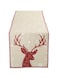 DII Holiday Dining Table Decoration Embroidered Christmas Table Runner, 14x70, Red Reindeer &amp; Snowflakes