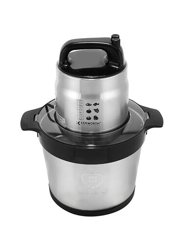 LAC LAICHY 6L Large Capacity Meat Grinder,Food Processors Veggie Chopper with Stainless Steel Bowl 1800W Electric,2 Speed,4 Bi-Level Bladesand Spatula for Baby Food,Meat,Onion,Vegetables,Fruits