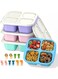 Khazna Bento Snack Box - Lunch Box for Adults Kids 600ML 4-Compartment Lunch Container with Fork, Food Storage Containers for School, Dishwasher Micro-Wave Safe