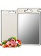 in 1 Cutting Board Double Sided with Built-in Knife Sharpener Wheat Straw and Stainless Steel 304 with Knife Sharpener and Garlic Grinder, Large Non-Slip Kitchen Cutting Board with No Handles for Meat Bread Cheese Vegetable Chicken BBQ