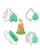 4PCS Cookie Cutters, Tropical Leaf Cookie Leaf Mini Cutters Fondant for DIY Decorative Baking Tools