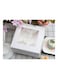 12-Piece 4-Cavities Kraft Paper Cupcake Box With Inserts White/Clear 16cm