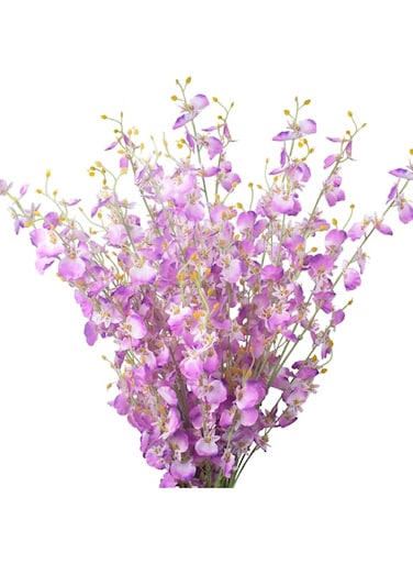 Grunyia Artificial Orchid Silk Fake Flowers Faux Dancing Lady Orchids Stems Flower 10 Pcs Real Touch for Wedding Home Office Party Hotel Yard Decoration Restaurant Patio Festive Furnishing (Purple)