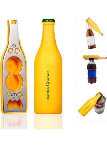 Multifunctional Bottle Opener yellow 4.00 x 13.50 x 0.116cm