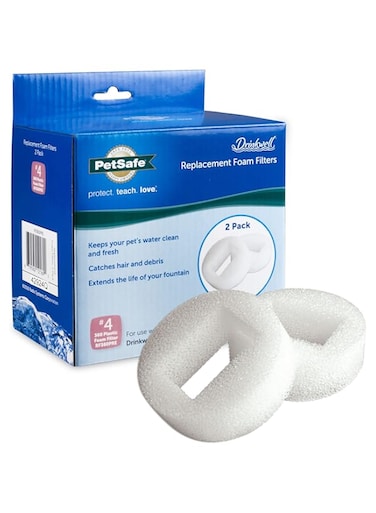 Petsafe Drinkwell 360 Plastic Pet Fountain Replacement Foam Filters, Pack of 2, Filter for Dog and Cat Water Fountains