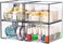4 Pack Clear Stackable Storage Drawers - 4.4'' Tall Acrylic Makeup Organizer
