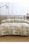 Home Queen size 6 pieces: 1 Duvet cover - 200*230cm.; 1 Flat sheet - 230*250cm.; 4 Pillow covers - 50*75cm. golden leaf pattern.