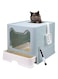 Orchid M TIM Cat Litter Box with Lid (Blue)
