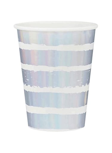 Club Green Iridescent Foil Stamped Paper Cups 10pk