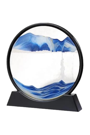 3D moving sand art in a round frame&mdash;mesmerizing liquid hourglass for home decor and unique gifts