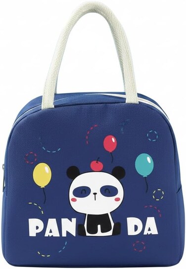 Mobcos Panda Navy Large Capacity Insulated Lunch Bag   Waterproof &amp; Stain-Resistant Meal Tote with Advanced Temperature Retention   Durable Polyester Lunch Bag for Office &amp; School