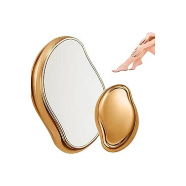 Crystal Hair Removal Eraser &ndash; Reusable Painless Hair Remover &amp; Skin Exfoliator (Golden)