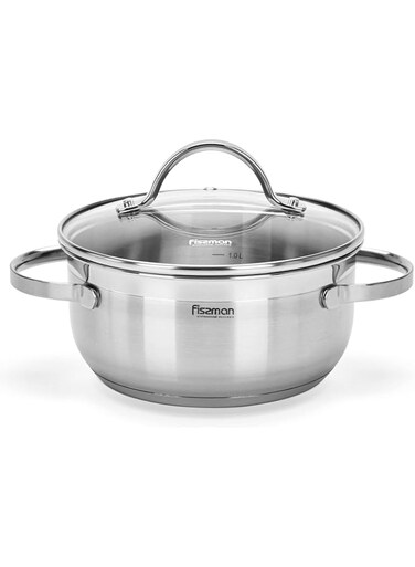 Stockpot LUMINOSA 18x8.5 cm 2.1 LTR with glass lid (stainless steel)
