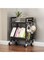 REASOR Bookshelf with wheels,2 Tier Floor Standing Book Stand,Books Storage Rack for Files/Magazines,Book Shelf Storage Organizer for Living Room, Bedroom, and Home Office.