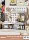Desktop Storage Box with Pegboard, Multi-Functional Desk Display Shelf Rack Storage Office Supplies for Books Cosmetic Makeup ,DIY Large Capacity Table Storage Box, Desk Organizer for Office and Home