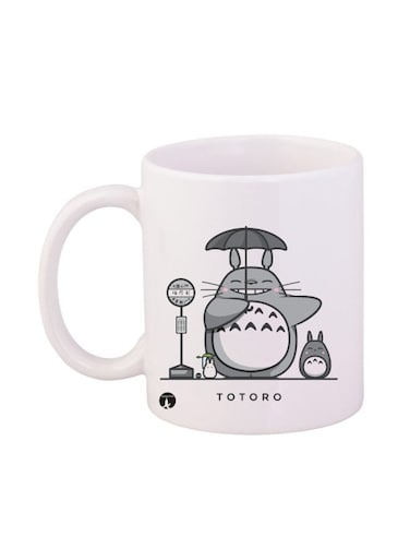 Durable Heat-Resistant Thick Wall Designed Ergonomic Handled Studio Ghibli Printed Mug White/Grey/Black