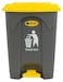 Trash Box Step-On Waste Bin, Grey with Yellow Lid, Foot Pedal Operation (50L)