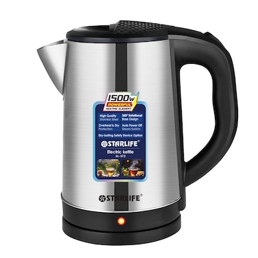STARLIFE 1.8L Stainless Steel Electric Kettle Silver &amp; Black, SL-371