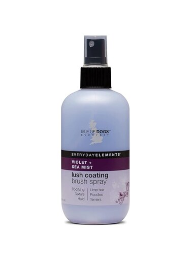 Isle of Dogs - Everyday Elements Lush Coating Brush Spray For Dogs - Violet + Sea Mist - Daily Use Volumizing Spray With Hold For A Fuller, Fluffier Coat Between Baths - 8.4 Oz, (720-8oz)