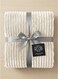 Linen Klub Ultra-Soft Microfleece Blanket Double (200x200 cm) &acirc;&euro;&ldquo; Lightweight 300GSM Throw Blanket with Stripe Pattern, Warm and Breathable for Year-Round Use, Ivory