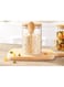 Glass Jar Container, Glass Jars with Airtight and Spoon, Airtight Glass Canister with Natural Bamboo Lid and Spoon, Glass Food Jars with Spoon for Coffee Beans, Tea,Sugar,Nuts,Candy.(1pcs)medium size