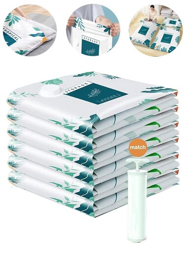 Premium Plastic Vacuum Seal Bag Reusable Vacuum Storage Bags with Hand Pump Vacuum Bags for Clothes Mattress Blanket Duvets Pillows Quilt Travel