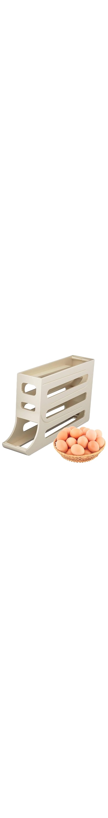 NovalLife Egg Holder, 4 Tier Rolling Egg Holder Dispenser, Food Storage Container, Fridge Storage Organizer, Space-Saving Rolling Eggs Dispenser, Egg Storage Container for Kitchen Counter Top Home