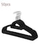 50 Pack New Premium Quality Velvet Hangers Ultra Thin Non Slip Adult Felt Space Saving Hangers for Closet Heavy Duty Coat Pants Jackets Dress Hangers 360&Acirc;&deg; Swivel Hook Hold Upto 10 lbs Black