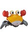 COOLBABY USB Rechargeable Walking Crab Toy for Kids, Electric Toy Crab with Obstacle Avoidance, Light&amp;Music Effect Crawling Toys for Kids Orange