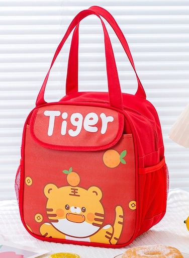 Large Capacity Thermal Lunch Bag Leakproof Flap Closure Zipper Lunch Box Organizer for School Travel Outdoor Picnic